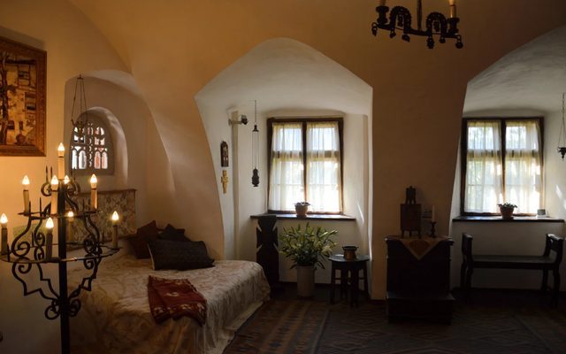 Stone staircase inside Bran Castle